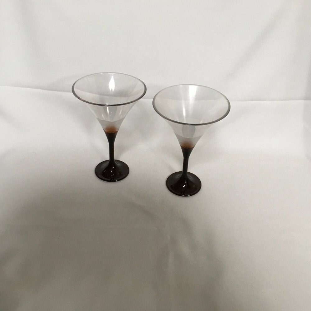 Tupperware Acrylic Sheerly Elegant Martini Cocktail  Glasses Stemware Glasses